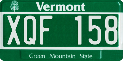 VT license plate XQF158
