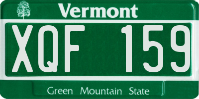 VT license plate XQF159