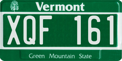 VT license plate XQF161
