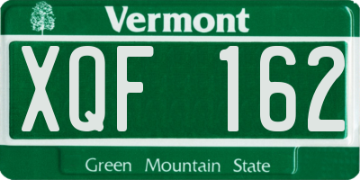 VT license plate XQF162