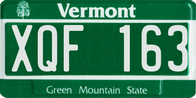 VT license plate XQF163