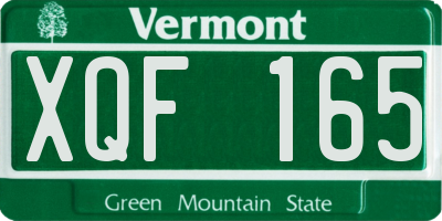 VT license plate XQF165