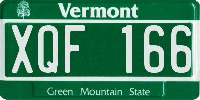VT license plate XQF166