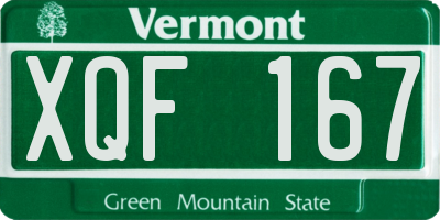 VT license plate XQF167