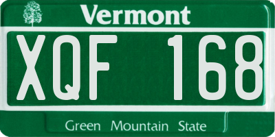 VT license plate XQF168