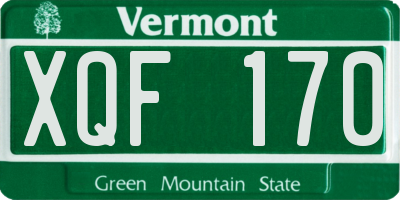 VT license plate XQF170