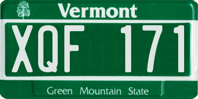 VT license plate XQF171