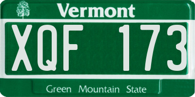 VT license plate XQF173