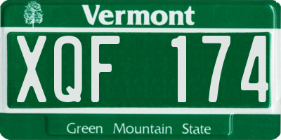 VT license plate XQF174