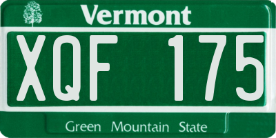 VT license plate XQF175
