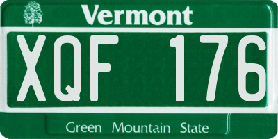 VT license plate XQF176