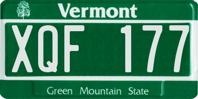 VT license plate XQF177