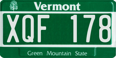 VT license plate XQF178