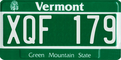 VT license plate XQF179