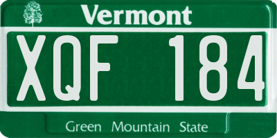 VT license plate XQF184