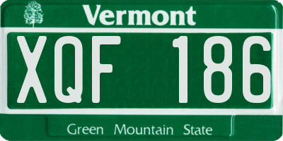 VT license plate XQF186