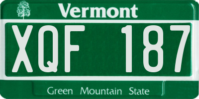 VT license plate XQF187