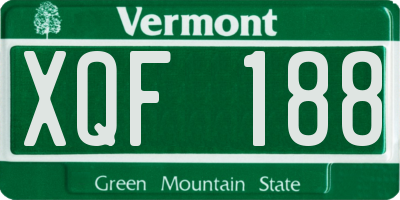 VT license plate XQF188