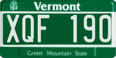 VT license plate XQF190