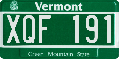 VT license plate XQF191