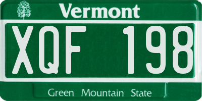 VT license plate XQF198