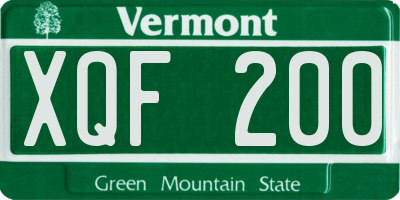 VT license plate XQF200