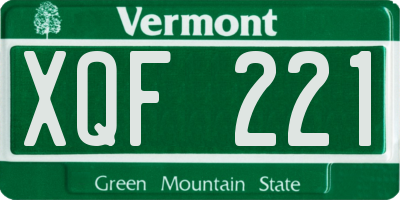 VT license plate XQF221