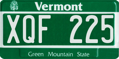 VT license plate XQF225