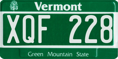 VT license plate XQF228