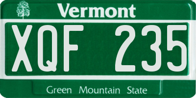 VT license plate XQF235