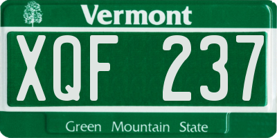 VT license plate XQF237