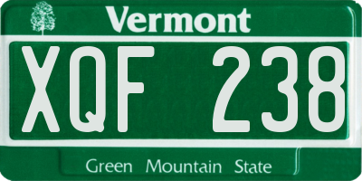 VT license plate XQF238