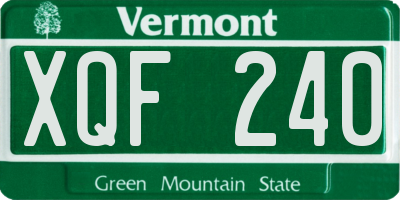 VT license plate XQF240