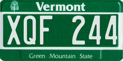 VT license plate XQF244