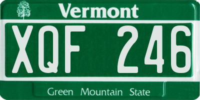 VT license plate XQF246