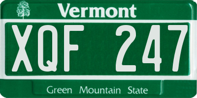 VT license plate XQF247
