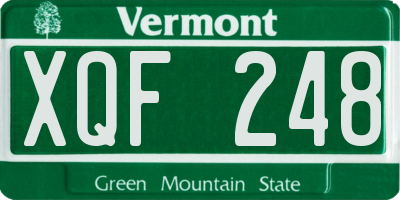 VT license plate XQF248