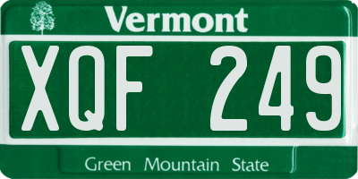 VT license plate XQF249