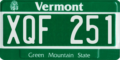 VT license plate XQF251