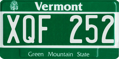 VT license plate XQF252