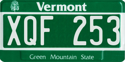 VT license plate XQF253