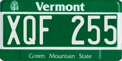 VT license plate XQF255