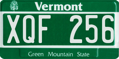 VT license plate XQF256