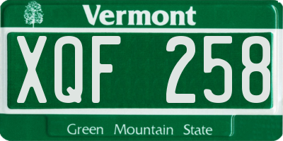 VT license plate XQF258