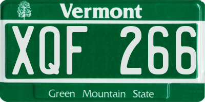 VT license plate XQF266