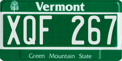 VT license plate XQF267