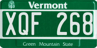 VT license plate XQF268