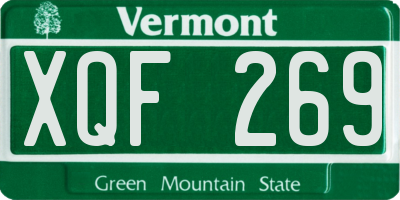 VT license plate XQF269