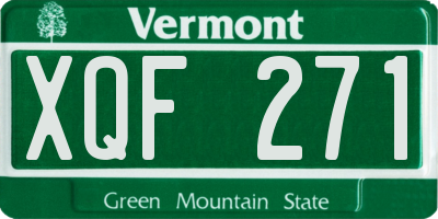 VT license plate XQF271