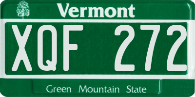VT license plate XQF272